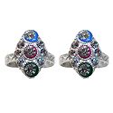 Pair of White Stone Studded Adjustable Metal Toe Ring