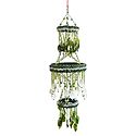 Green and White Beaded Chandelier Decorative Door Hanging