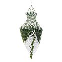 Green and White Beaded Chandelier Decorative Door Hanging