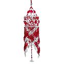 Red and White Beaded Chandelier Decorative Door Hanging