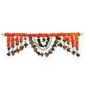 Cloth Flower Door Toran with Synthetic Jasmine - Decorative Door Hanging
