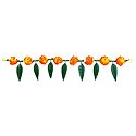 Yellow with Saffron Cloth Flower Door Toran with Synthetic Leaves