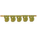Shubh Labh on Glittered Card Paper Door Toran - (Decorative Door Hanging)
