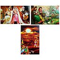 Musicians, Rajasthani People and Ladies in Front of Beautiful House - Set of 3 Posters