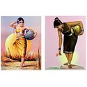 Tribal Girls Carrying Water - Set of 2 Posters