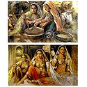 Rajasthani Women - Set of 2 Posters
