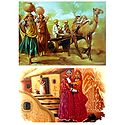 Rural People of India - Set of 2 Unframed Posters