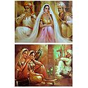 Rajasthani Beauties - Set of 2 Unframed Posters