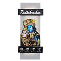 Radha Krishna Picture on Wooden Key Hanger with 4 Hooks - Wall Hanging