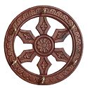 Wood Carved Wheel with 6 Hooks Key Rack - Wall Hanging