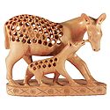 Carved Deer with Baby