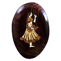 Woman Holding Flower - Inlaid Wood Wall Hanging