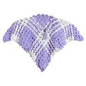 Light Mauve with White Crocheted Woolen Poncho