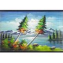 Beauty of the Nature - Painting on Woven Bamboo Strands - Wall Hanging