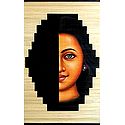 Womanhood - A Mystery - Painting on Woven Bamboo Strands - Wall Hanging