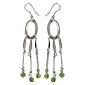 Stone Studded Metal Cascade Earrings