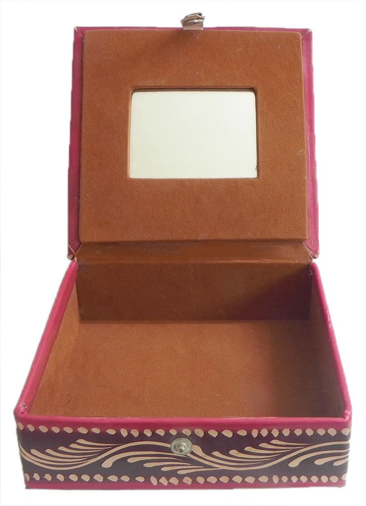 Embossed Leather Square Jewelry Box