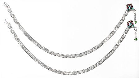 Pair of White Metal Anklet
