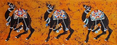 3 Royal Camels - Batik Painting