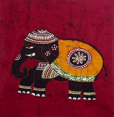 Royal Elephant - Batik Painting