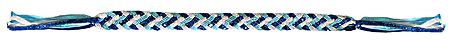 Dark Blue, Light Blue, White Cloth and Sequin Braided Belt