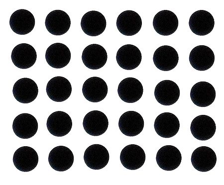 30 Black Felt Round Bindis