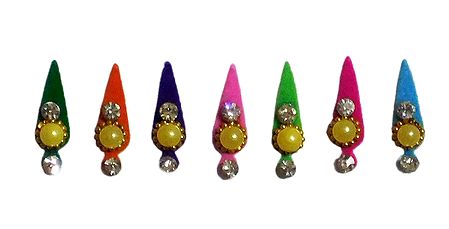 7 Multicolor Felt Bindis