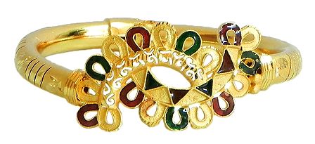 Meenakari Gold Plated Hinged Bracelet