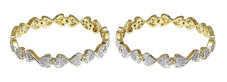 Pair of Stone Studded and Gold Plated Bangles