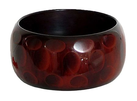 Rust and Black Lacquered wooden Bracelet