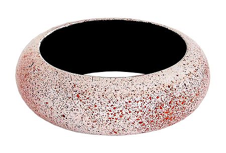 Red Spots on Light Pink Wood Bracelet
