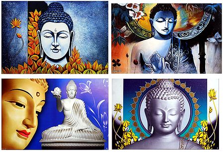Gautam Buddha - Set of 4 Posters