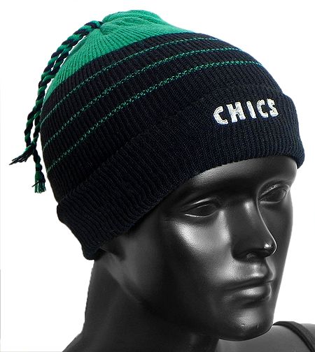 Cyan Green with Black Ladies Beanie Woolen Cap
