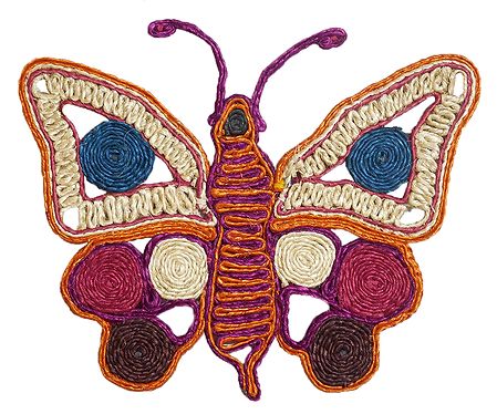 Multicolor Banana Fibre Butterfly - Wall Hanging