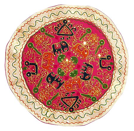 Embroidered Cloth with Animal Design - Wall Hanging