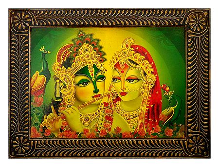 Radha Krishna - Divine Lovers - Deco Art Wall Hanging