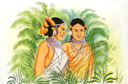 Tribal Friends - Painting on Silk