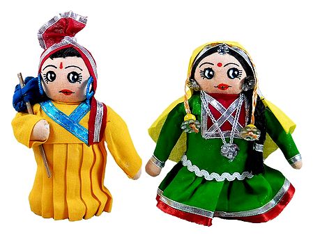 Gujarati Couple Doll - Set of of 2 Cloth Dolls