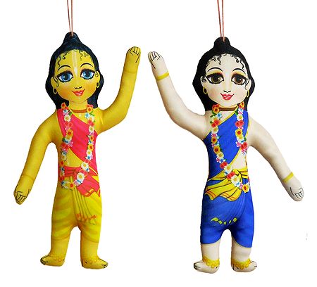 Nitai Gaur - Set of 2 Hanging Cute Cloth Doll