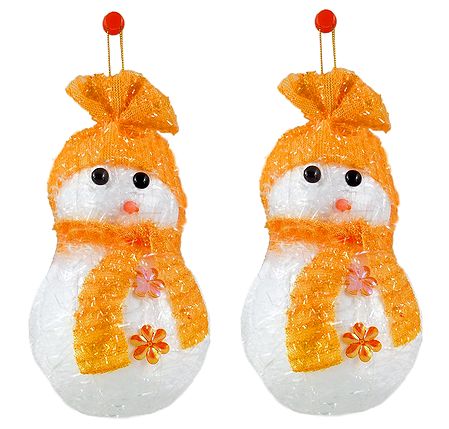 Snowman for Christmas Decoration - Set of 2 - Wall Hanging