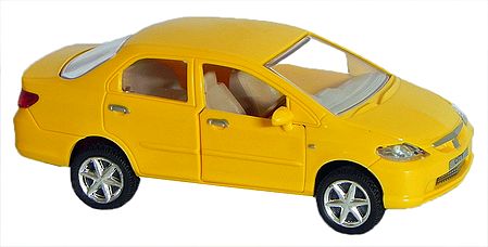 Yellow Sedan Car -  Acrylic Toy