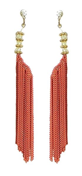 Rust Color Chain jhalar Earrings