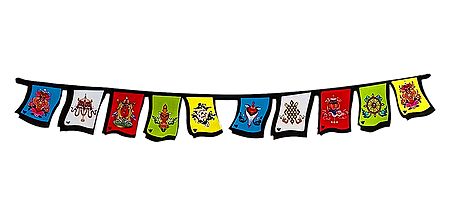 Om Mani Padme Hum Multicolor Buddhist Paper Sticker Prayer Flag