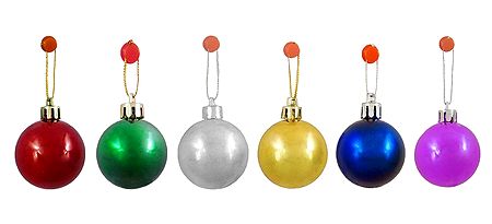 6 Multicolor Acrylic Balls for Christmas Tree Decoration