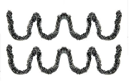 Set of 2 Decorative Black and White Paper Streamer