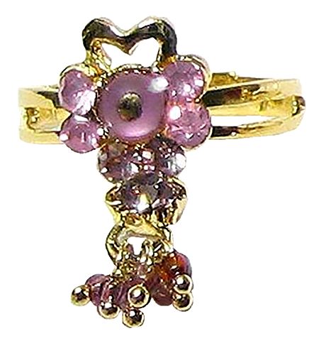 Light Purple Stone Setting Ring with Jhumkas