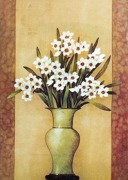 Bunch of White Flowers in a Vase
