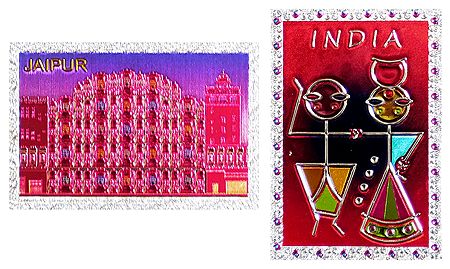 Hawa Mahal and India - Set of 2 Metal Magnets