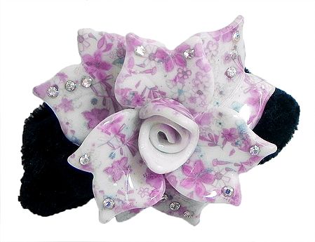 White and Light Pink Acrylic Flower Hair Band