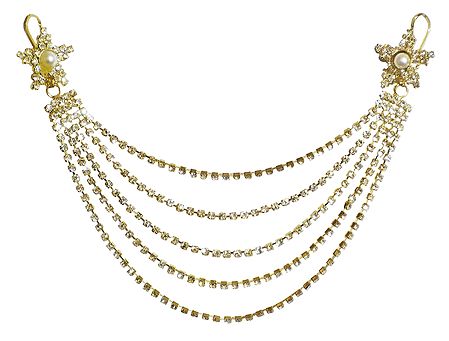 White Stone Studded Metal Head Piece